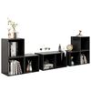 vidaXL 6-tlg. TV-Schrank-Set Hochglanz-Grau Holzwerkstoff