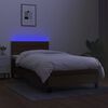 vidaXL Boxspringbett mit Matratze & LED Dunkelbraun 90x190 cm Stoff