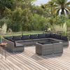 vidaXL 12-tlg. Garten-Lounge-Set mit Kissen Grau Poly Rattan