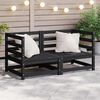 vidaXL Garten-Ecksofas 2 Stk. Schwarz Kiefer Massivholz