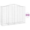 vidaXL Gabionen mit Hochbogen 50Stk. 200x50x140/160cm Verzinktes Eisen