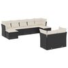 vidaXL 9-tlg. Garten-Sofagarnitur mit Kissen Schwarz Poly Rattan