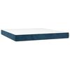vidaXL Boxspringbett mit Matratze & LED Dunkelblau 160x200 cm Samt