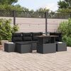 vidaXL Garten-Sofa-Set mit Speicher 7 pcs Schwarz Poly Rattan