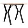vidaXL Esstisch Y-Gestell 80x80x75,5 cm Massivholz Kiefer & Stahl