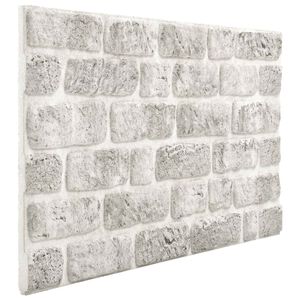 vidaXL Wandpaneele 10 stk. 100 x 50 cm Hellgrau EPS-Schaum