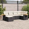 vidaXL 6-tlg. Garten-Sofagarnitur mit Kissen Schwarz Poly Rattan