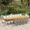 vidaXL 19-tlg. Garten-Essgruppe mit Kissen Poly Rattan Beige