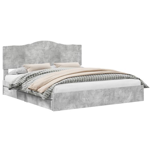 vidaXL Aufbewahrungsbett Beton Grau 180 x 200 cm Holzwerkstoff