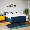 vidaXL Boxspringbett mit Matratze Blau 200x200 cm Stoff