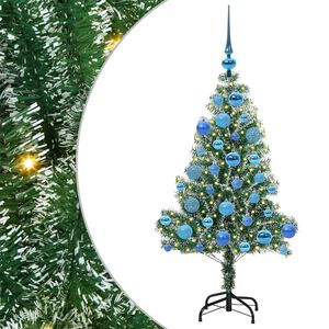 vidaXL K&uuml;nstlicher Weihnachtsbaum beschneit mit LED Licht 120 cm