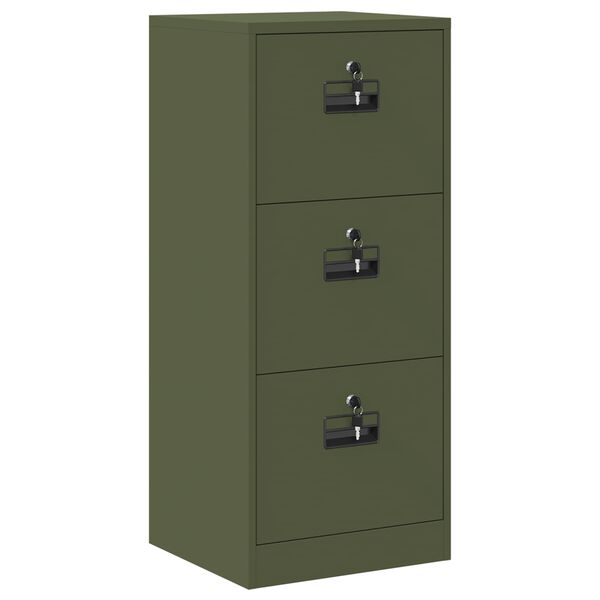 vidaXL Aktenschrank Olive Gr&uuml;n 44 x 50 x 106,5 cm Kaltgewalzter Stahl