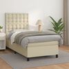 vidaXL Boxspringbett mit Matratze Creme 80x200 cm Kunstleder