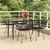 vidaXL 5-tlg. Garten-Essgruppe Schwarz Poly Rattan