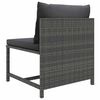 vidaXL 12-tlg. Garten-Lounge-Set mit Kissen Poly Rattan Grau