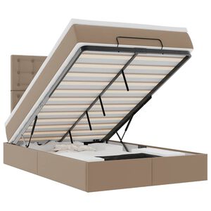 vidaXL Ottoman-Bett mit Matratze Cappuccino-Braun 120x190cm Kunstleder
