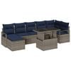 vidaXL Gartensofa-set 8 stk. Grau und Marineblau Poly-Rattan