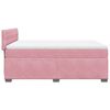 vidaXL Boxspringbett mit Matratze Dunkelrosa 140x200 cm Samt