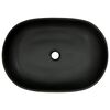vidaXL Aufsatzwaschbecken Grau und Schwarz Oval 59x40x14 cm Keramik