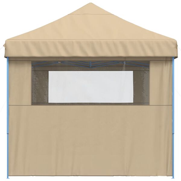 vidaXL Partyzelt Faltbar Pop-Up mit 3 Seitenteilen Beige