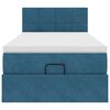vidaXL Ottoman-Bett mit Matratze & LEDs Dunkelblau 100x200 cm Samt