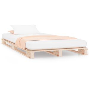 vidaXL Palettenbett 75x190 cm Massivholz Kiefer