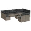 vidaXL 13-tlg. Garten-Sofagarnitur mit Kissen Grau Poly Rattan