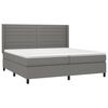 vidaXL Boxspringbett mit Matratze & LED Dunkelgrau 200x200 cm Stoff