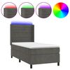 vidaXL Boxspringbett mit Matratze & LED Dunkelgrau 80x200 cm Samt