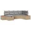 vidaXL Gartensofa-set mit Kissen mit Speicher Beige Poly-Rattan