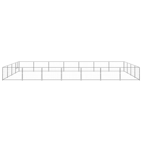 vidaXL Hundezwinger Silbern 28 m² Stahl