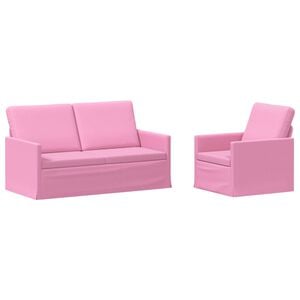 vidaXL Sofa-Set 2 pcs Rosa Stoff