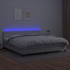 vidaXL Boxspringbett mit Matratze & LED Wei&szlig; 200x200 cm Kunstleder