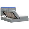 vidaXL LED-Speicherbett mit Matratze Hellgrau 200 x 200 cm Stoff