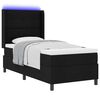 vidaXL LED Boxspringbett mit Matratze Schwarz 80 x 200 cm Stoff