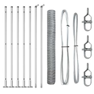 vidaXL Zaunpfosten Silber