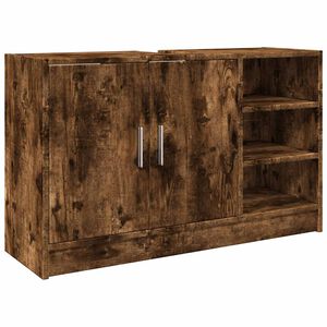 vidaXL Waschbeckenunterschrank R&auml;uchereiche 90x29x55 cm Holzwerkstoff