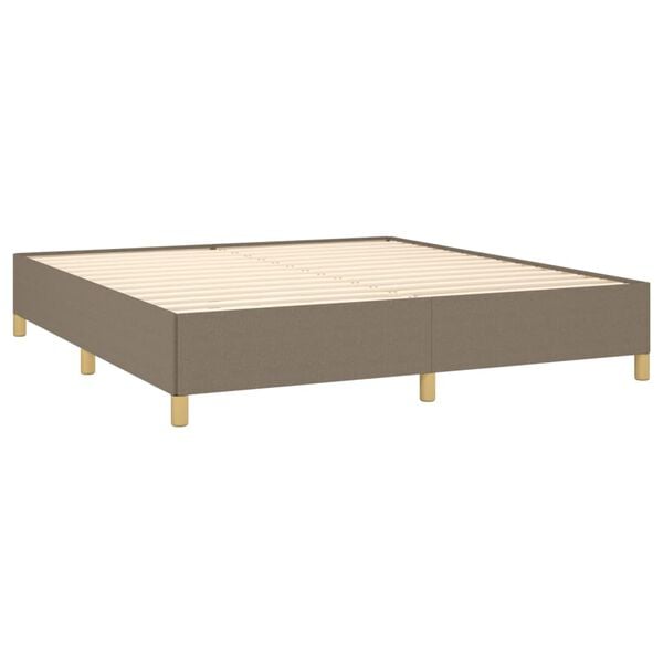 vidaXL Boxspringbett mit Matratze Taupe 160x200 cm Stoff