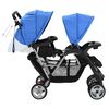 vidaXL Tandem-Kinderwagen Stahl Blau und Schwarz