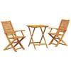 vidaXL Klapp Bistro Set 3 pcs Braun Massivholz Akazie