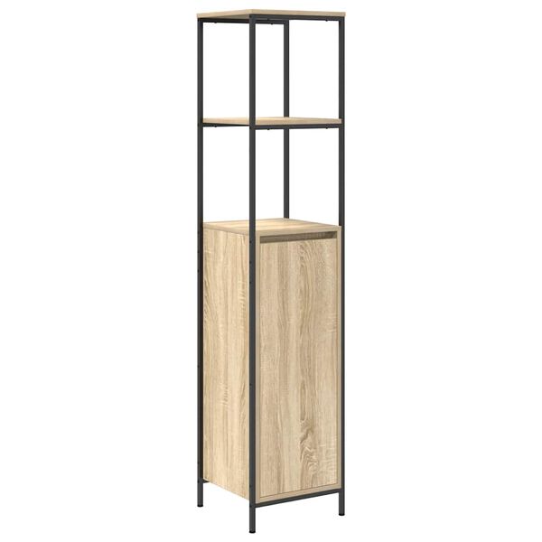 vidaXL Badschrank mit Regalen Sonoma-Eiche 36x35x165 cm
