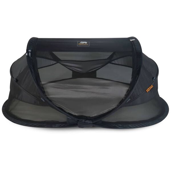 DERYAN Pop-up-Reisebett Baby Luxe mit Moskitonetz Schwarz