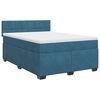 vidaXL Boxspringbett mit Matratze Blau 140x200 cm Samt