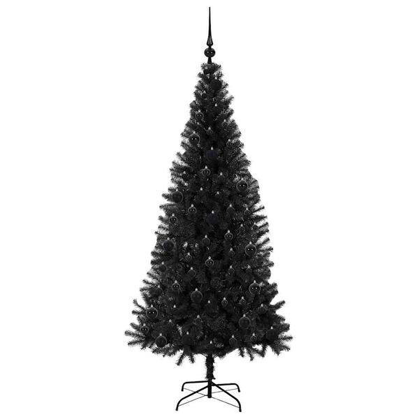 vidaXL Weihnachtsbaum mit 300 LEDs mit St&auml;nder Schwarz 180 cm PVC