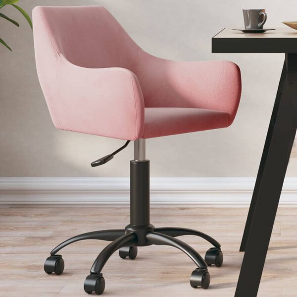 vidaXL Esszimmerstuhl Drehbar Rosa Samt