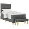 vidaXL Boxspringbett mit Matratze Dunkelgrau 90 x 190 cm Stoff