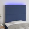 vidaXL LED Kopfteil Blau 80x5x118/128 cm Stoff