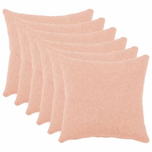 vidaXL Kissenbezug 6 pcs HEERLEN Rosa 30 x 30 cm Boucl&eacute;