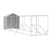 vidaXL Outdoor-Hundezwinger mit Dach Silbern 2x10x2,5 m Stahl Verzinkt