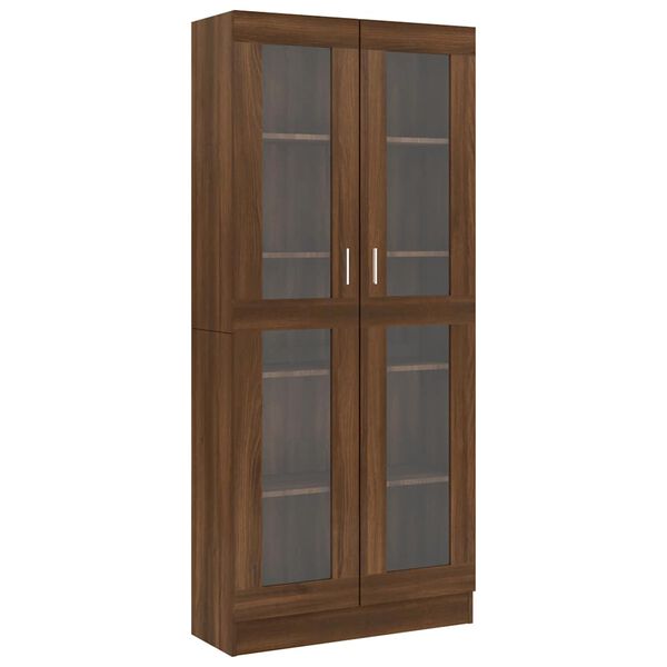 vidaXL Vitrinenschrank Braun Eichen-Optik 82,5x30,5x185 cm